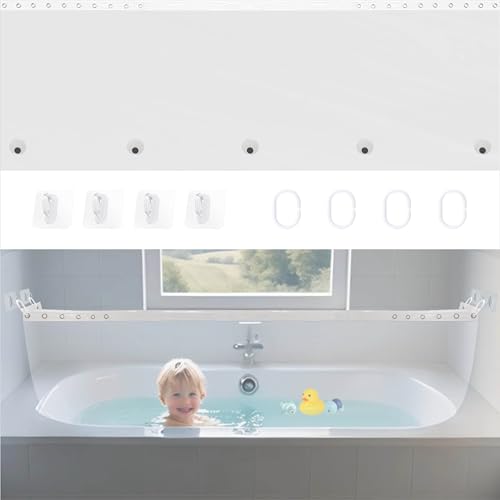 Kindoasis Bathtub Splash Guard for Kids & Pets | Splash-Proof & Adjustable Design | Easy Installation | Transparent Tub Splash Guard | Splash Guard for Bathtub | Bathtub Splash Guard for Tub Kids