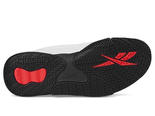 Reebok Unisex Adult Engine LT Performance Basketball Shoe, Footwear White/Black/Energy Red, Men 3/Women 4.5 angle 3