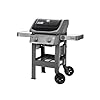 Weber Spirit II E-210 GBS Barbecue a Gas, 2 Bruciatori, Griglia di Cottura 51 x 46 cm, Termometro sul Coperchio, Ripiano Laterale Sinistro Laterali Ripiegabile, 4 Ruote, Nero/Grigio