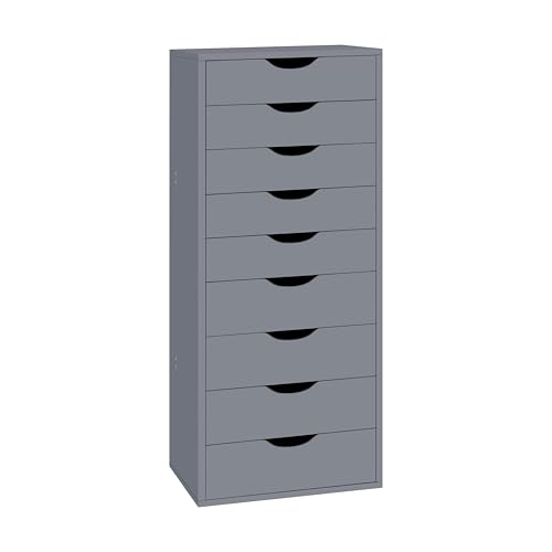 Image of Naomi Home Bianca 9-Drawer Tall Wooden Dresser - White