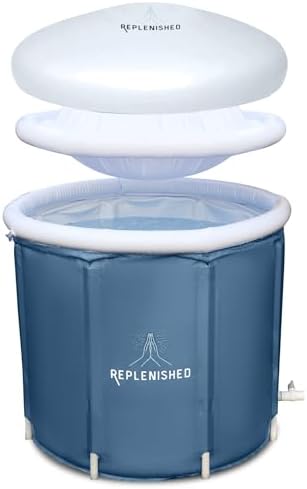 Replenished Portable Ice Bath Grey with Dome Lid,Ice Bath Tub for...