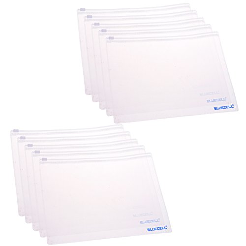 BCP 10pcs Clear Color Plastic A5 Paper Document File Bill Bag Pencil Pouch (A5)