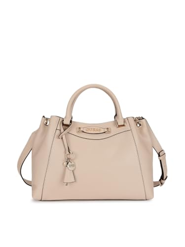 GUESS Women's Beige Textured Satchel Bag| Ladies Purse Handbags | Gift For Ladies