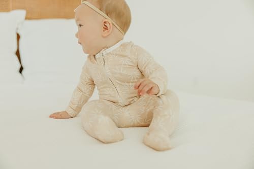 Image of Copper Pearl Baby Zip-Up Footie Pajamas - Soft Stretchy Sleep and Play Footies for Boys and Girls