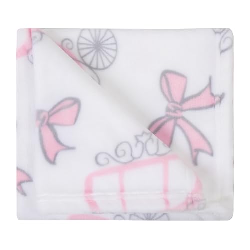 Image of Flannel Toddler Blanket - 50 inchx40 inch Soft Kids Throw for Boys & Girls - Perfect for Naptime, Travel & Bedding (Carriage)