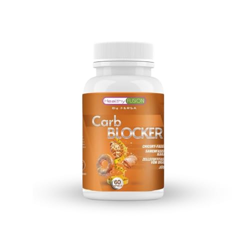 Healthy Fusion, Carb BLOCKER | Leistungsstarker Fett- & Kohlenhydratblocker | Mit Sugarlock, Kakao, Orange & Zichorie | Unterstützt Diät & Gewichtsmanagement | 60 Kapseln
