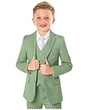 Boy Green Suits for Kids Tuxedo for Wedding 3T Toddler Boy Formal Wear Dress Suit Set Ring Bearer Outfit