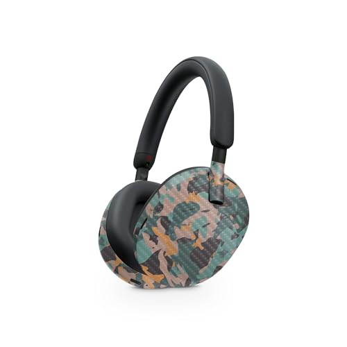 Image of MightySkins Carbon Fiber Skin Compatible with Sony WH-1000XM5 Headphones - Muted Camouflage | Protective, Durable Textured Carbon Fiber Finish | Easy to Apply
