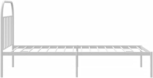 Miniatura 7 de vidaXL Base de cama individual con cabecero, construcción de metal resistente, almacenamiento adicional debajo de la cama, soporta colchón de 39.4 x