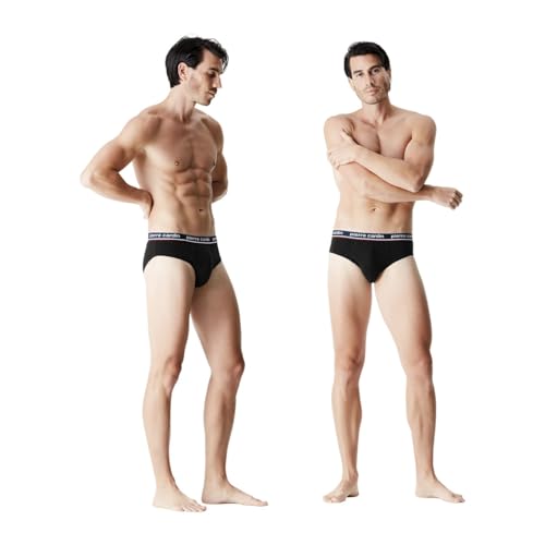 Pierre Cardin Calzoncillos de Algodón para Hombre, Ropa Interior Masculina, Hipoalergénicos, Soporte sin Compresión (Juego de 4), Negro, Azul, Gris, Talla L - imagen 6