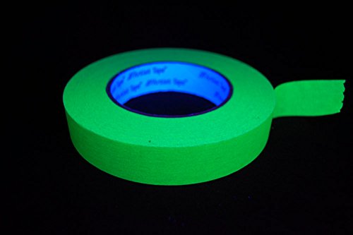 DIRECTGLOW LLC 1 Inch UV Yellow Blacklight Reactive Fluorescent Artist Tape 1 Roll x 60 Yards DIRECTGLOW LLC 1 Inch UV Yellow Blacklight Reactive Fluorescent Artist Tape 1 Roll x 60 Yards