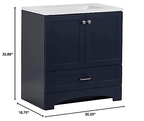 Spring Mill Cabinets Emlyn Bathroom Vanity With Sink, Deep Blue #TOP2