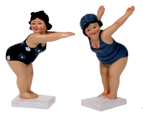 2X Schwimmerin startend blau 11 cm im Badeanzug Mädchen Rubensfrau mollige...