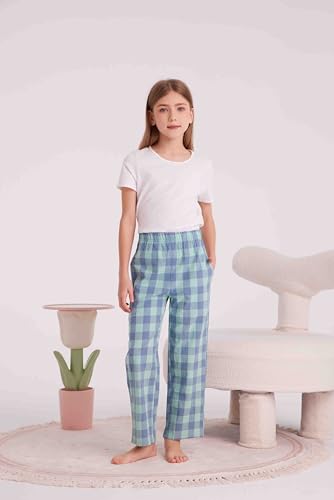 HiddenValor Big Girls Lightweight Woven Cotton Pajama Lounge Pants with Pockets4