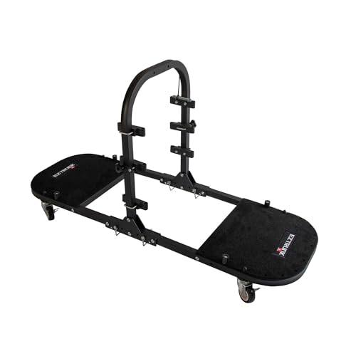 EZ4x4 Aluminum Black 4 Door Folding Rolling Door Cart, Storage Door Rack Holder Stand fits Jeep® Wrangler JL JLU JK JKU TJ YJ and Gladiator JT Patented