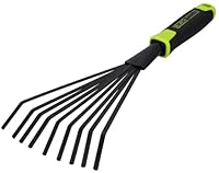 BLACK TOOLS® Garden Fächerbesen | Ideal zum Aufrechen von Laub | Rutschfester Griff | Korrosionsgeschützt | Länge 40 cm | Garten, Kübel, Balkonkästen, Beete