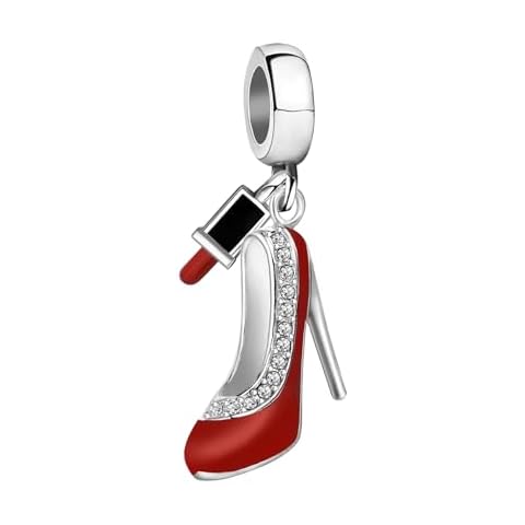 JMQJewelry Red High Heel Shoes Lipstick Birthday Birthstone April Heart Womens Bead Compatible With Pandora Charms Bracelets Cover