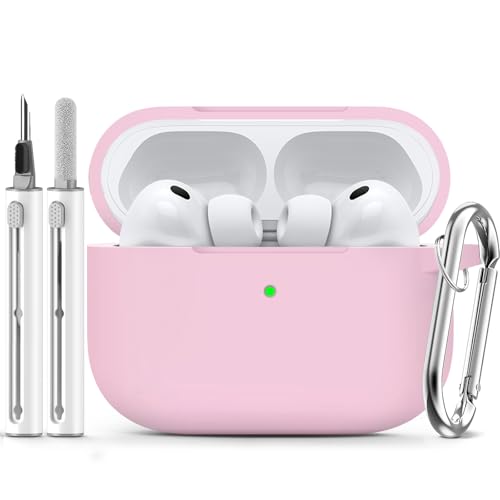 Image of Ljusmicker for AirPods Pro 3 Case 2025 with Cleaner Kit,Soft Silicone Protective Cover for Apple AirPods Pro 3rd Generation Cases for Women Men,for AirPod Pro 3 Cover with Keychain-Light Pink