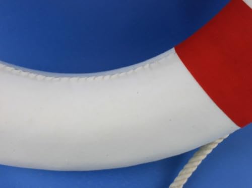 HANDCRAFTED NAUTICAL DÉCOR Hampton Nautisches LIFERING, 50,8 cm rot