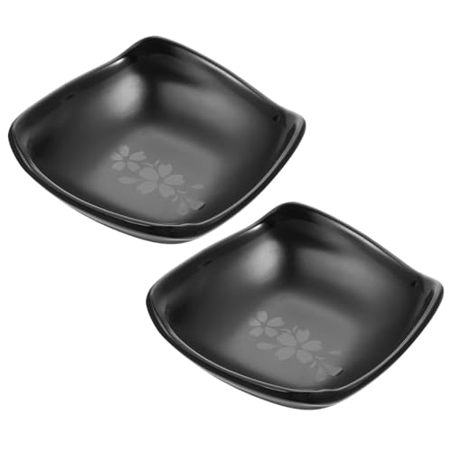 FENICAL 2 Piezas de Plato Pequeño para Condimentos de Negra, Práctico para Sostener Salsas y Adecuado para Cocina Familiar Reutilizable