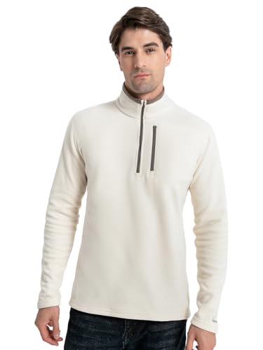 Men's Fleece Pullover - Half-Zip with Chest Pocket - Suitable for Running, Hiking, Outdoor - Warmth, Anti-Static