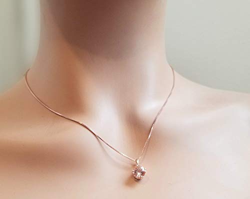 Solid Heavyweight 14k Rose Gold 7MM Round Natural Morganite Fancy Scroll Style Pendant4