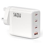 140W (4 in 1) USB C Charger, GaN Fast PD 140W 100W 65W 45W Plug Charging Station Multi Port for MacBook Pro/Air, Dell XPS Laptop, iPad/Pro, iPhone, Samsung, Galaxy Phone, Travel Power Adapter