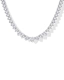 PAVOI Diamond Chain Wedding Tennis Necklace, White Gold, 18IN, W