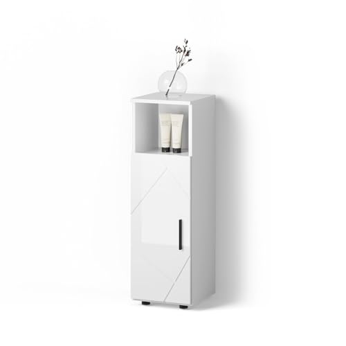 Livinity Midischrank Ronco, Weiß Hochglanz, 30 x 95 cm