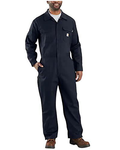 Carhartt Mens Flame Resistant Loose Fit Twill Coveralls, Dark Navy, Large Us #TOP22