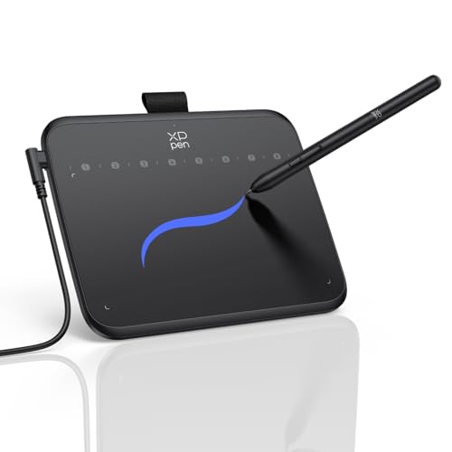XPPen Deco 640 Graphics Drawing Pen Tablet 6x4 inches with 16384 Levels Pressure Sensitivity, 8 Soft Shortcut Keys, Battery Free Stylus, Android Suppo