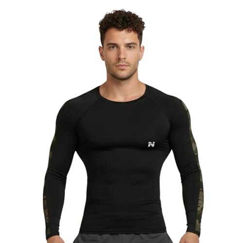 Image of NINQ Half Sleeve Compression T-Shirt - Men's Athletic & Sports Tights for Fitness Gym