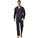 LNFINTDO Herren Schlafanzug Lang Zweiteiliger Pyjama Set mit Tasche Langarm Kariert Schlafanzüge Männer mit Knöpfen Nachtwäsche Loungewear Sleepwear