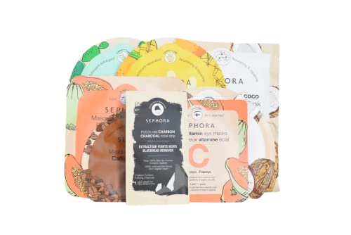 Sephora Collection Wishing You Mask Wishes: Coconut, Papaya, Caffeine Eye Masks , Papaya Glowing Vitamin Eye Masks, Charcoal Nose Strip, Cactus Foot Masks, Mango Hand Masks, Coconut Hair Sleeping Mask #TOP6