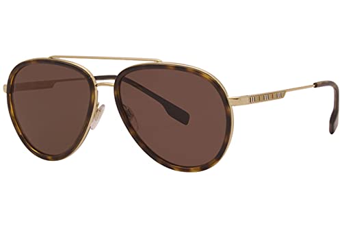 BURBERRY Sunglasses BE 3125 101773 Oliver Gold Dark Brown