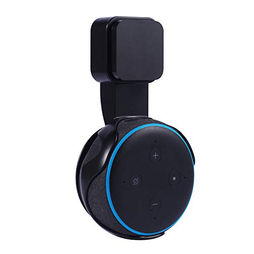 Echo Dot 3rd Gen Outlet Wall Mount Hanger Holder for Home Voice Assistants,A Space-Saving Wall Stand for Your Smart Home Speakers Without Messy Wires or Screws,Built-in Cable Management(Black)
