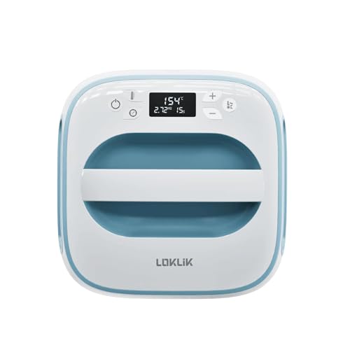 LOKLiK Easy Heat Press Presse à transfert pour la personnalisation de T-shirts, pulls, couvertures, serviettes, sacs fourre-tout, sacs et autres textiles (25,5 x 25,5 cm) – Portable