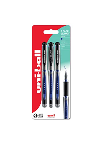 Bolígrafos Uni-Ball UM-153S Gel Impact Azul x3