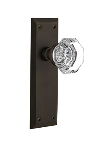 Nostalgic Warehouse New York & Waldorf Crystal Door Knob With Plate