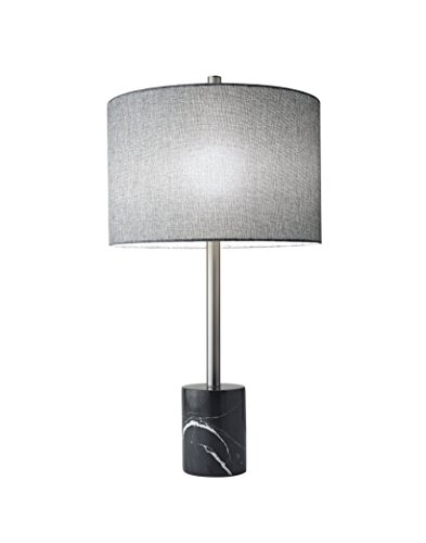Adesso 5280-01 Blythe Table Lamp, 28 in, 100 W Incandescent/ 26W CFL, Brushed Steel, 1 Table Lamp