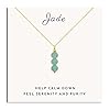 SmileBelle Jade Necklace for Women, Dainty Crystal Necklace With Jade Beads, Green Necklace Crystal Pendant Necklace as Birthday Gifts Ideas for Adults Women, Jade Jewelry as Crystals Gifts