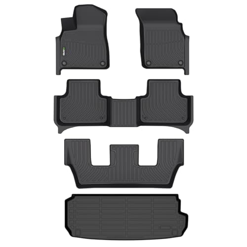 Image of HAFIDI Floor Mats & Cargo Liner Fit for 2020-2026 Audi Q7 & SQ7 All Weather Protection TPE Anti-Slip Automotive Full Set Floor Liners Custom Accessories - Black
