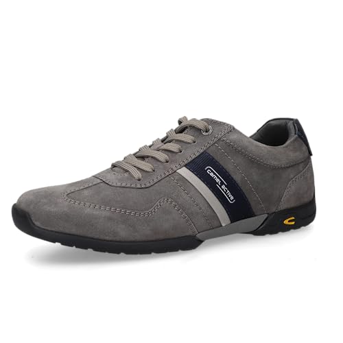 camel active Herren Low-Top Sneaker, Männer Halbschuhe,Wechselfußbett,Freizeitschuhe,Turnschuhe,Laufschuhe,hellgrau/blau,43 EU