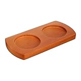 Cabilock Soporte para Molinillos de Madera con Base Antideslizante Bandeja Doble para Sal y Pimienta Organizador de Especias para Cocina y Comedor