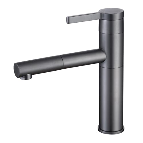 Robinet de lavabo mitigeur gris pivotant pour salle de bains