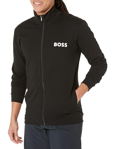 BOSS Men's Contrast Logo Cotton Full Zip Sweatshirt