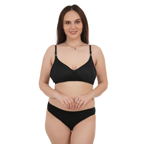 Image of UNITRUST Premium Lingerie Set with Full Coverage Non-Padded Bra and Hipster Panty Set