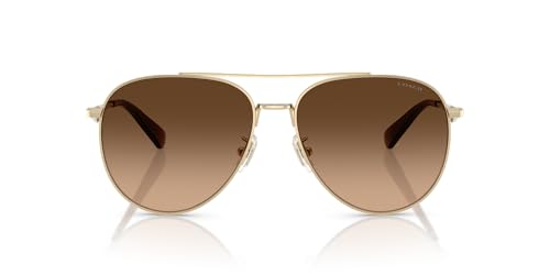COACH Women's Hc7169 Metal C Hardware Aviator Sunglasses