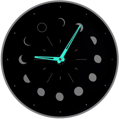 Horloge murale lumineuse phase de lune silencieuse pour un sommeil paisible - 2