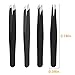 4 PCS Stainless Steel Tweezers Set – Precision Tweezers for Ingrown Hair, Facial Hair, Splinter, Blackhead and Tick Remover